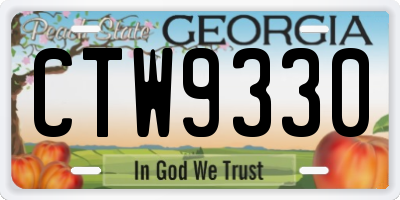 GA license plate CTW9330