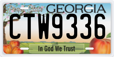 GA license plate CTW9336