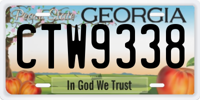 GA license plate CTW9338