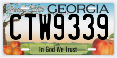 GA license plate CTW9339