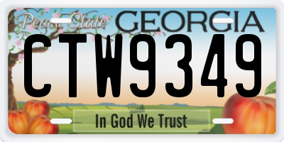 GA license plate CTW9349