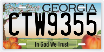 GA license plate CTW9355