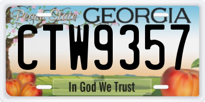 GA license plate CTW9357