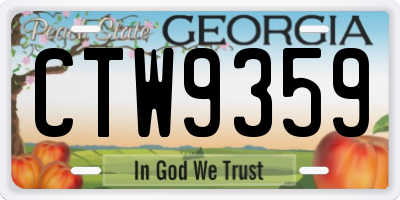 GA license plate CTW9359