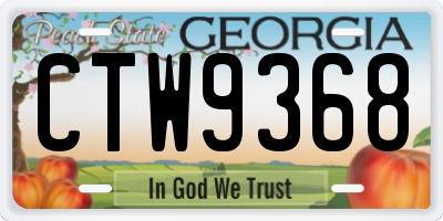 GA license plate CTW9368