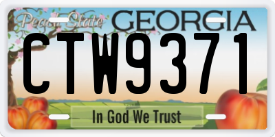 GA license plate CTW9371