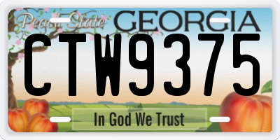 GA license plate CTW9375