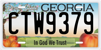 GA license plate CTW9379