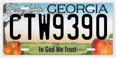 GA license plate CTW9390