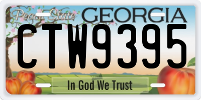 GA license plate CTW9395
