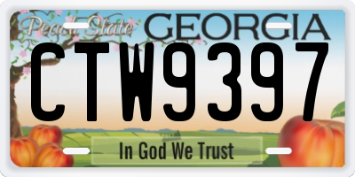 GA license plate CTW9397