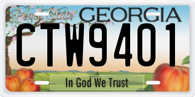 GA license plate CTW9401
