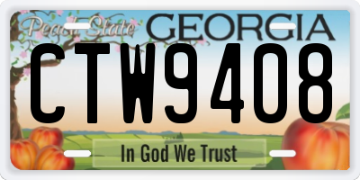 GA license plate CTW9408