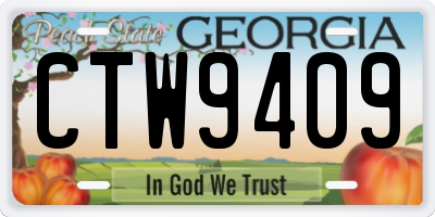 GA license plate CTW9409