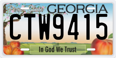 GA license plate CTW9415
