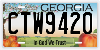 GA license plate CTW9420