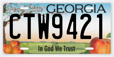 GA license plate CTW9421