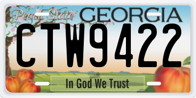 GA license plate CTW9422