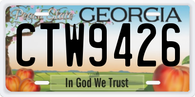 GA license plate CTW9426