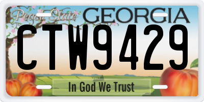 GA license plate CTW9429