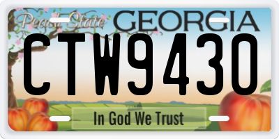 GA license plate CTW9430