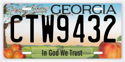 GA license plate CTW9432