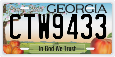 GA license plate CTW9433