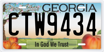 GA license plate CTW9434