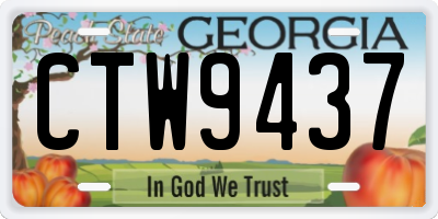 GA license plate CTW9437