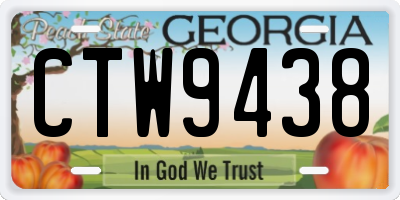 GA license plate CTW9438