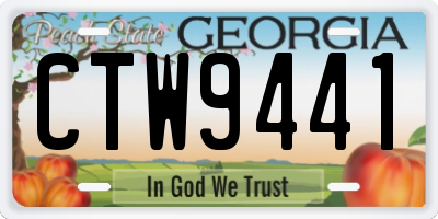 GA license plate CTW9441