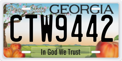 GA license plate CTW9442