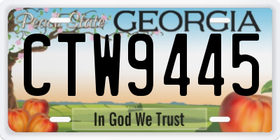 GA license plate CTW9445
