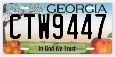 GA license plate CTW9447