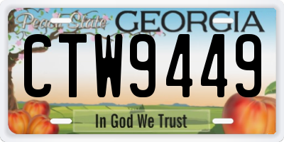 GA license plate CTW9449