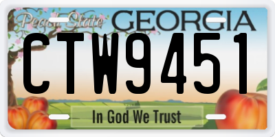 GA license plate CTW9451