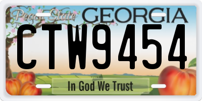 GA license plate CTW9454