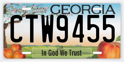 GA license plate CTW9455
