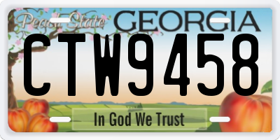 GA license plate CTW9458