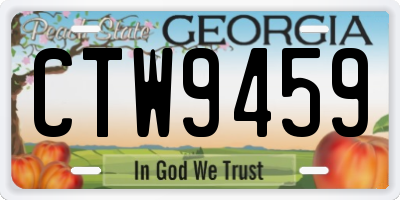 GA license plate CTW9459