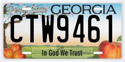 GA license plate CTW9461