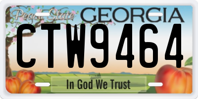 GA license plate CTW9464