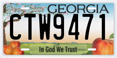GA license plate CTW9471