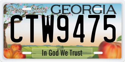 GA license plate CTW9475
