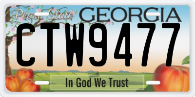 GA license plate CTW9477