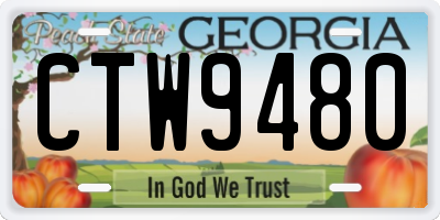 GA license plate CTW9480