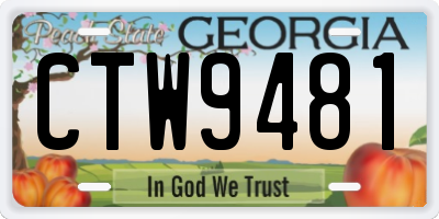 GA license plate CTW9481