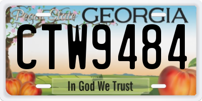 GA license plate CTW9484