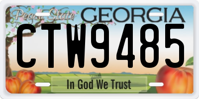 GA license plate CTW9485