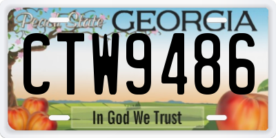 GA license plate CTW9486